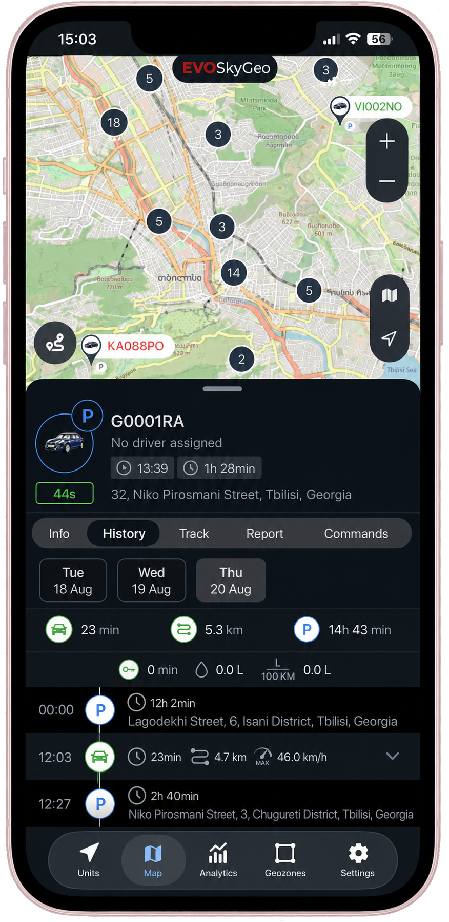 EvoSkyGeo mobile application